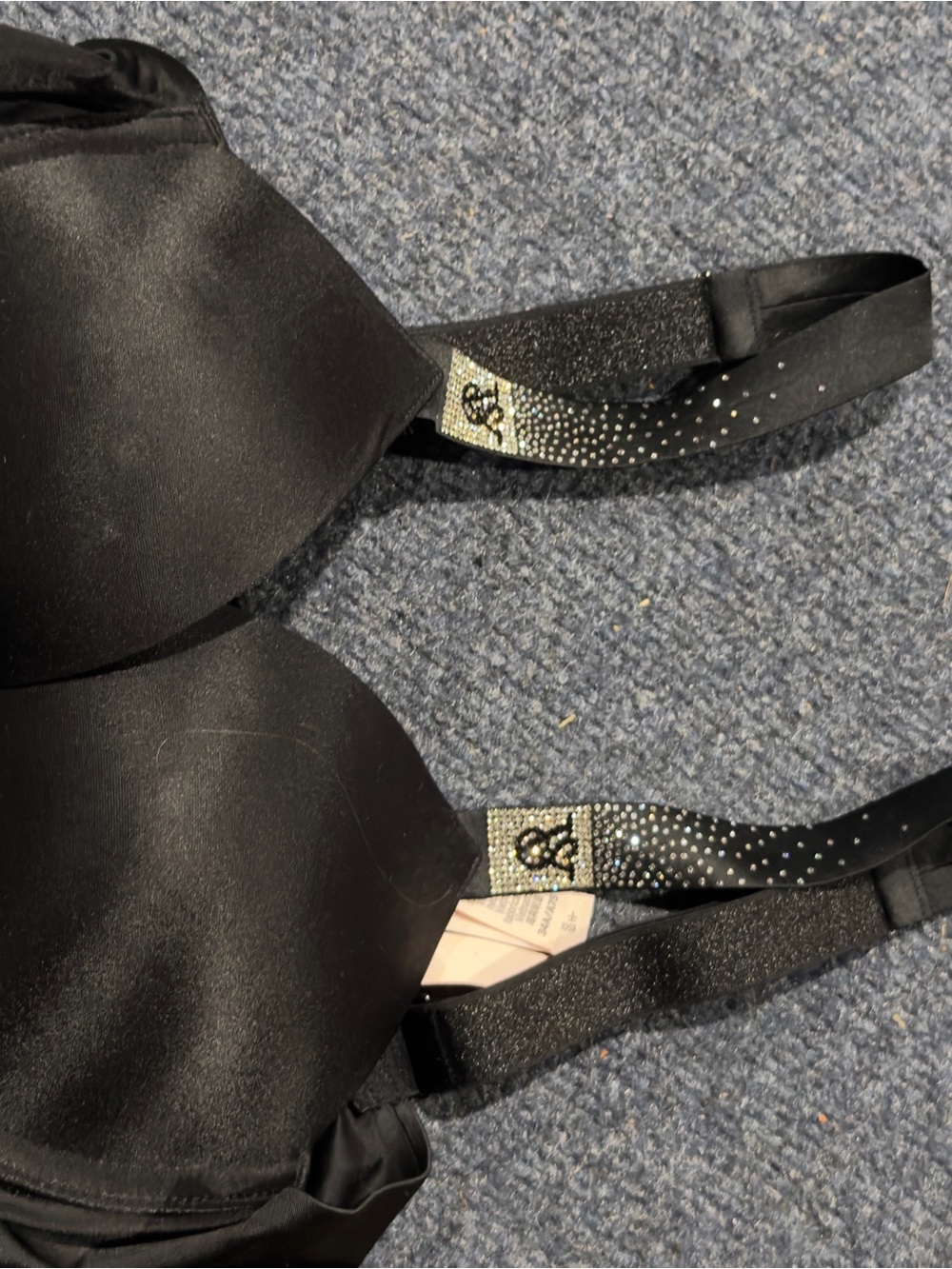 Victoria's Secret Black Bra with Rhinestone Embellished Straps